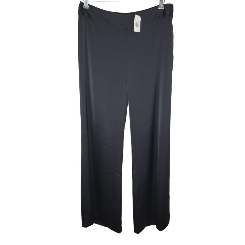 The Limited Nwt High Waist Black Satin Wide Leg Pants Size 8